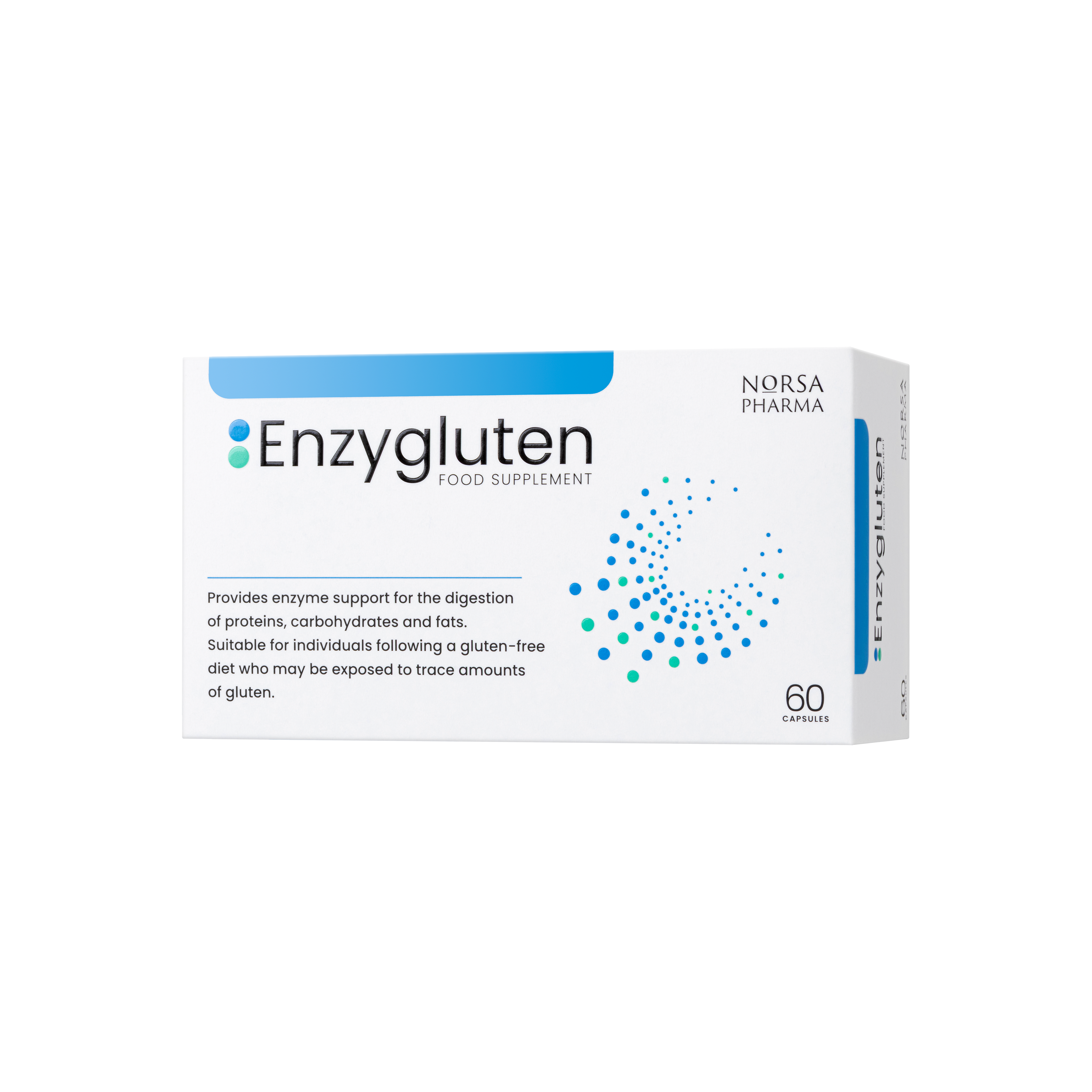 Enzygluten | Digestive Enzyme Complex with Tolerase® G | Broad Spectrum Enzymes for Proteins, Carbs & Fats | Gluten-Free Lifestyle | 60 Capsules