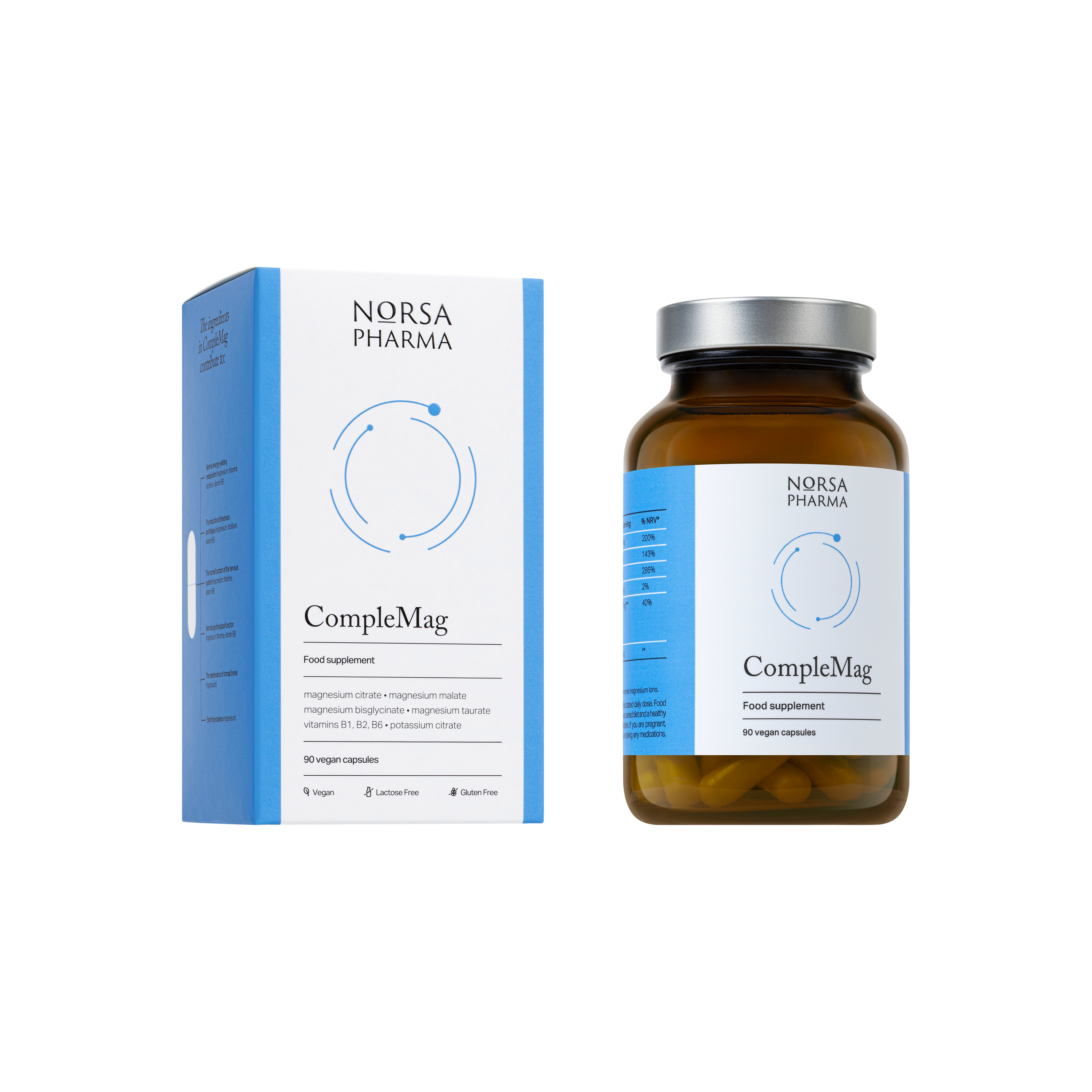 Norsa Pharma CompleMag supplement packaging on a white background