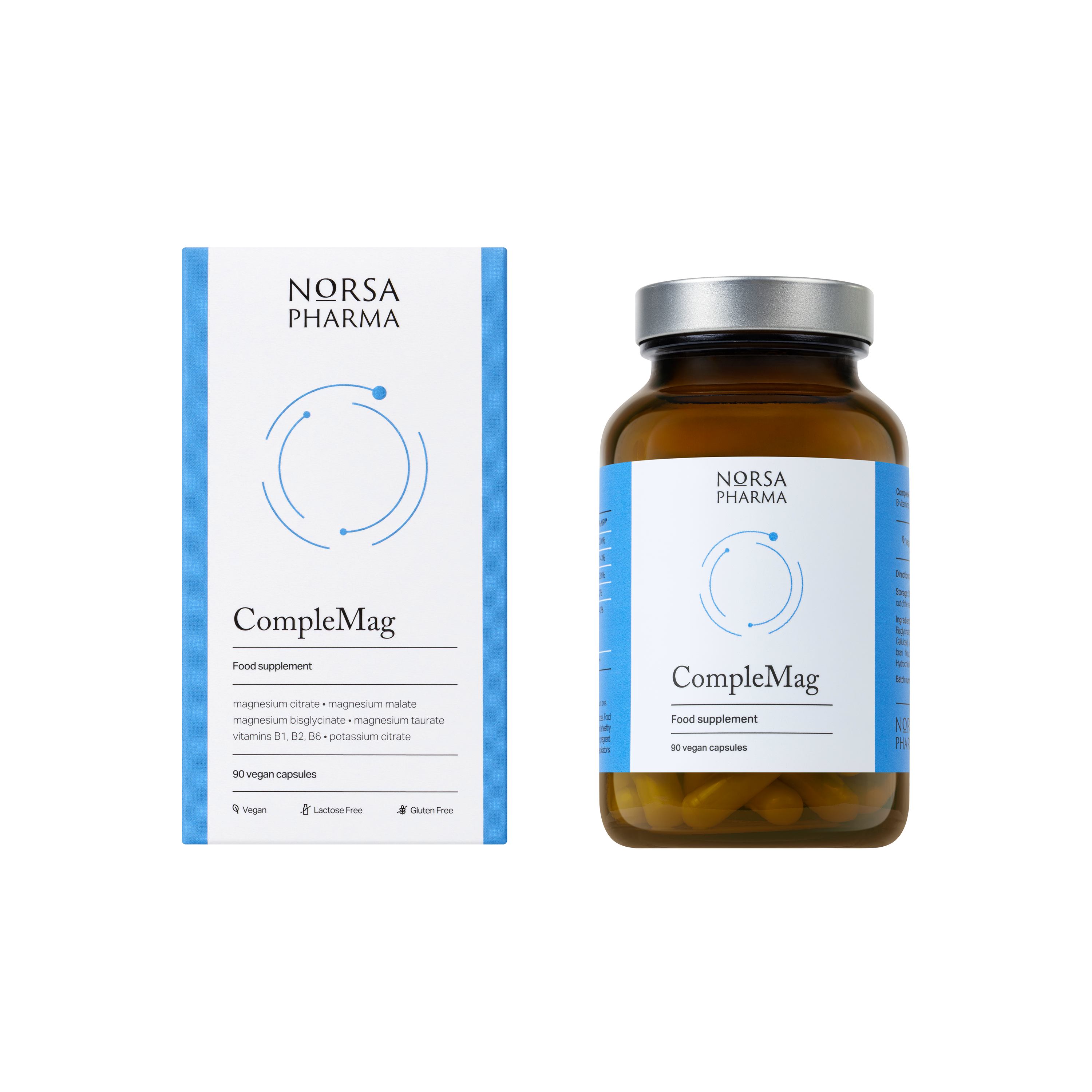 Norsa Pharma CompleMag supplement packaging on a white background