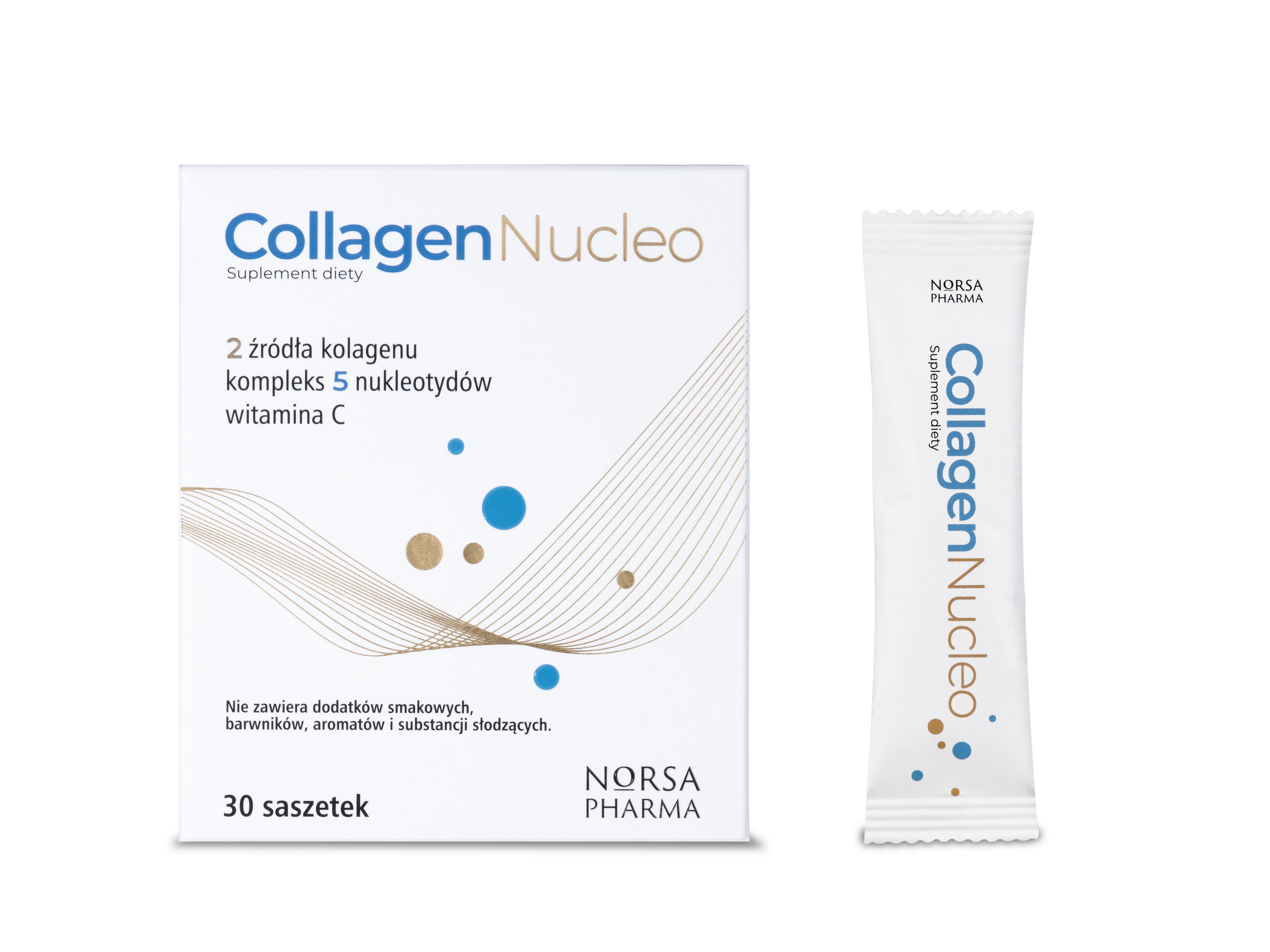 Nutripolis Collagen Nucleo box with 30 sachets of bovine and marine collagen powder