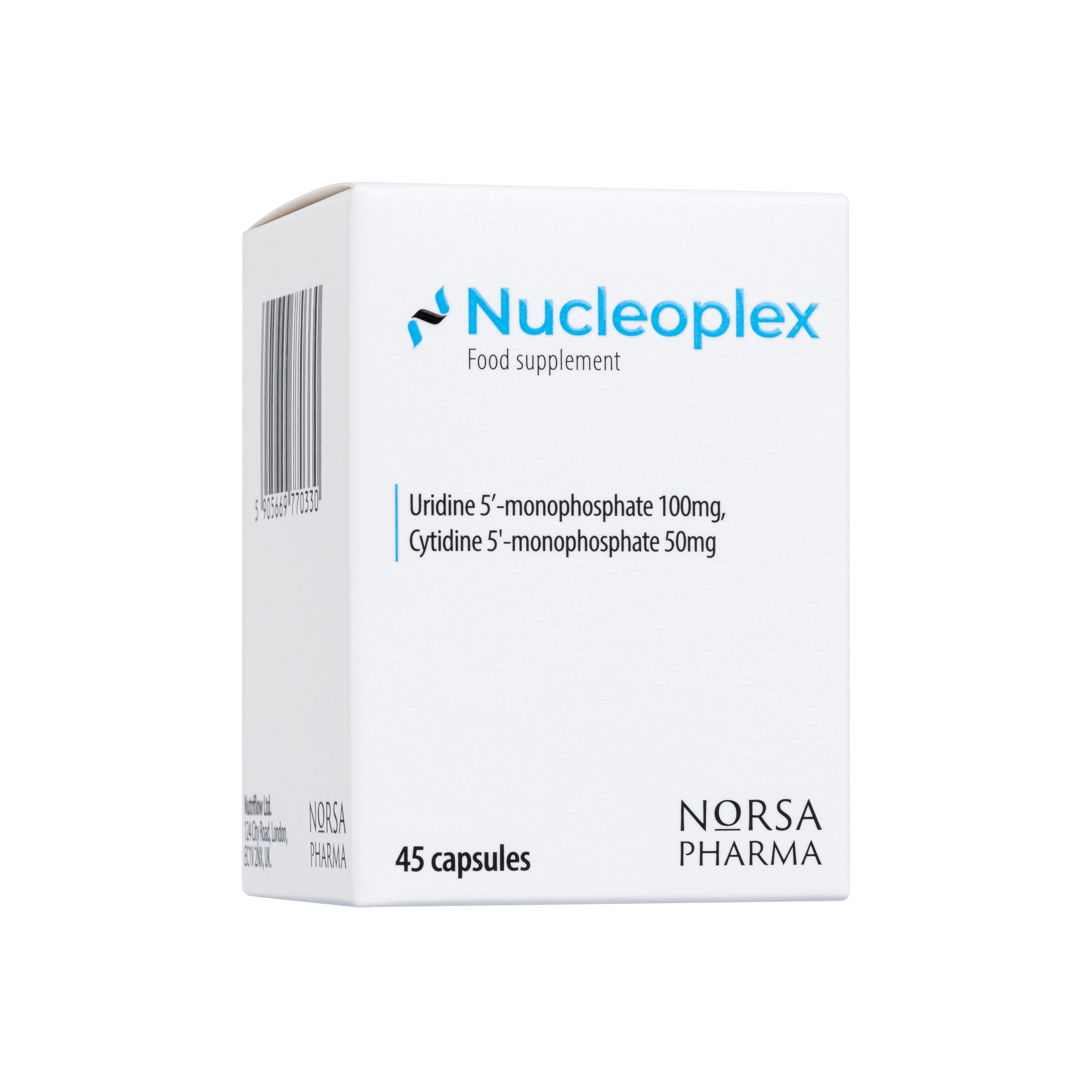 Nucleoplex food supplement box by Norsa Pharma on a white background