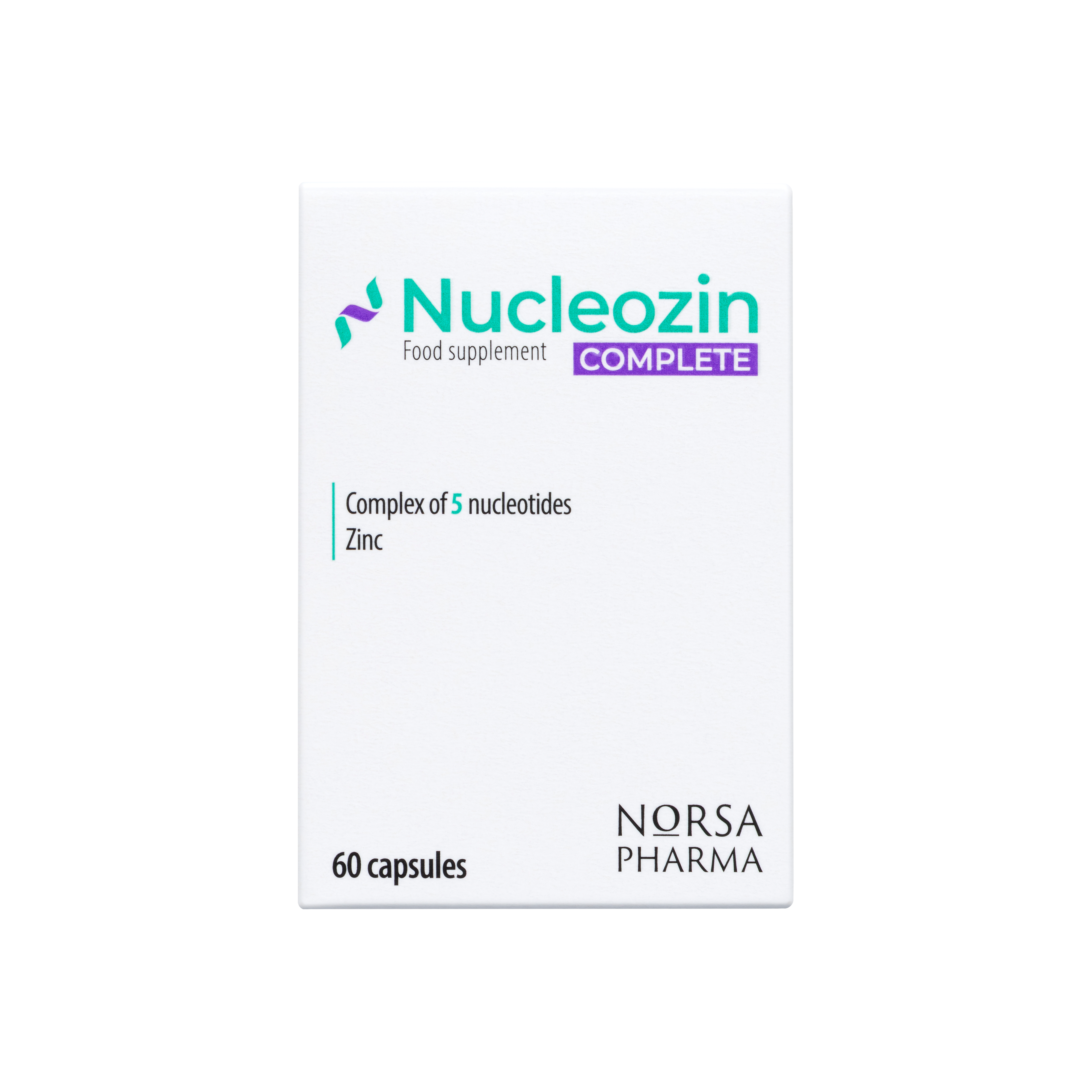 Nucleozin Complete | Zinc Citrate & Zinc Gluconate with Dietary Nucleotides | Cognitive & Immune Support | 60 Capsules | Vegan Friendly