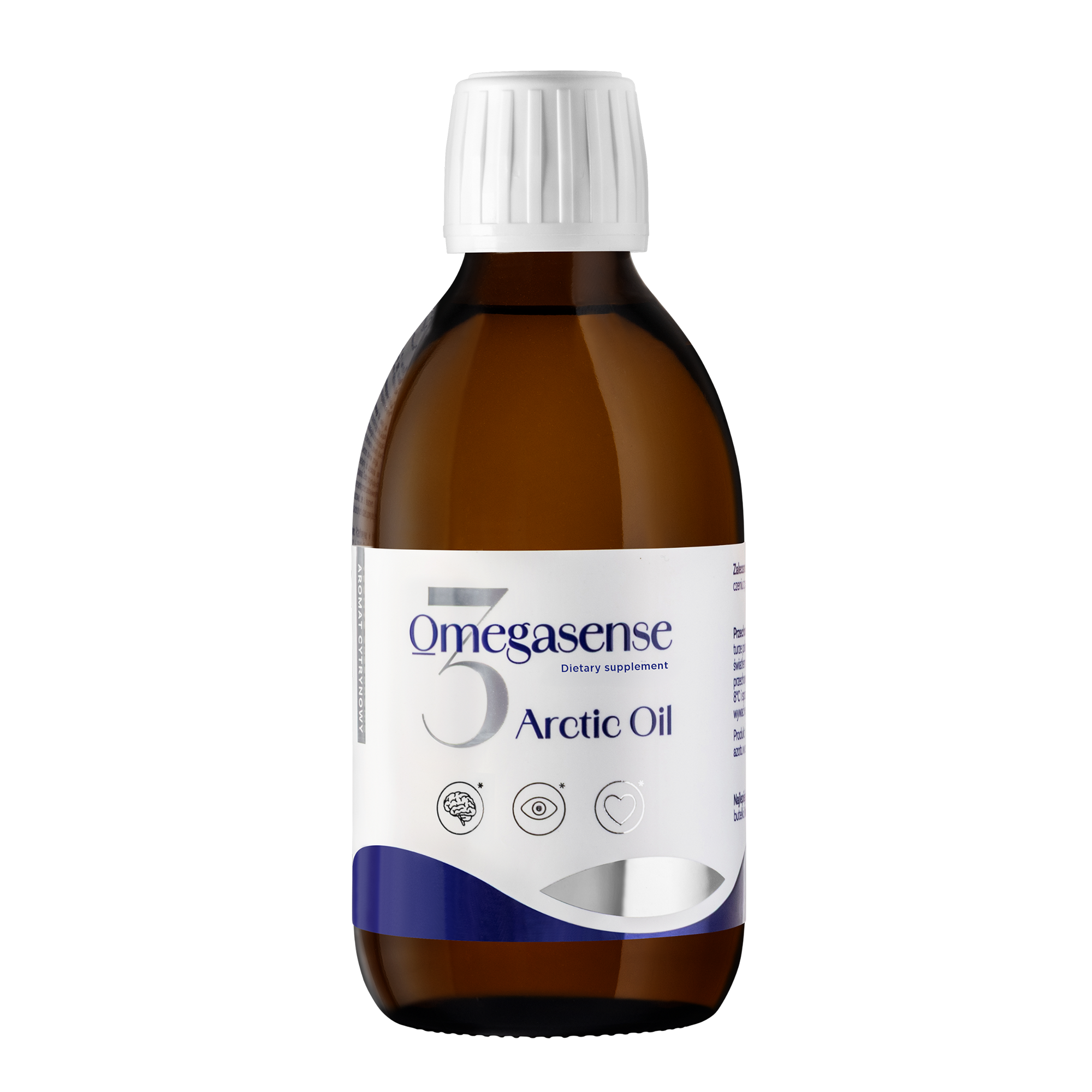 Omegasense Arctic Oil | Omega-3 Cod Liver Oil | EPA & DHA for Brain, Heart & Vision Support | Wild-Caught Norway | Lemon Flavour | 250ml (50 Daily Portions)