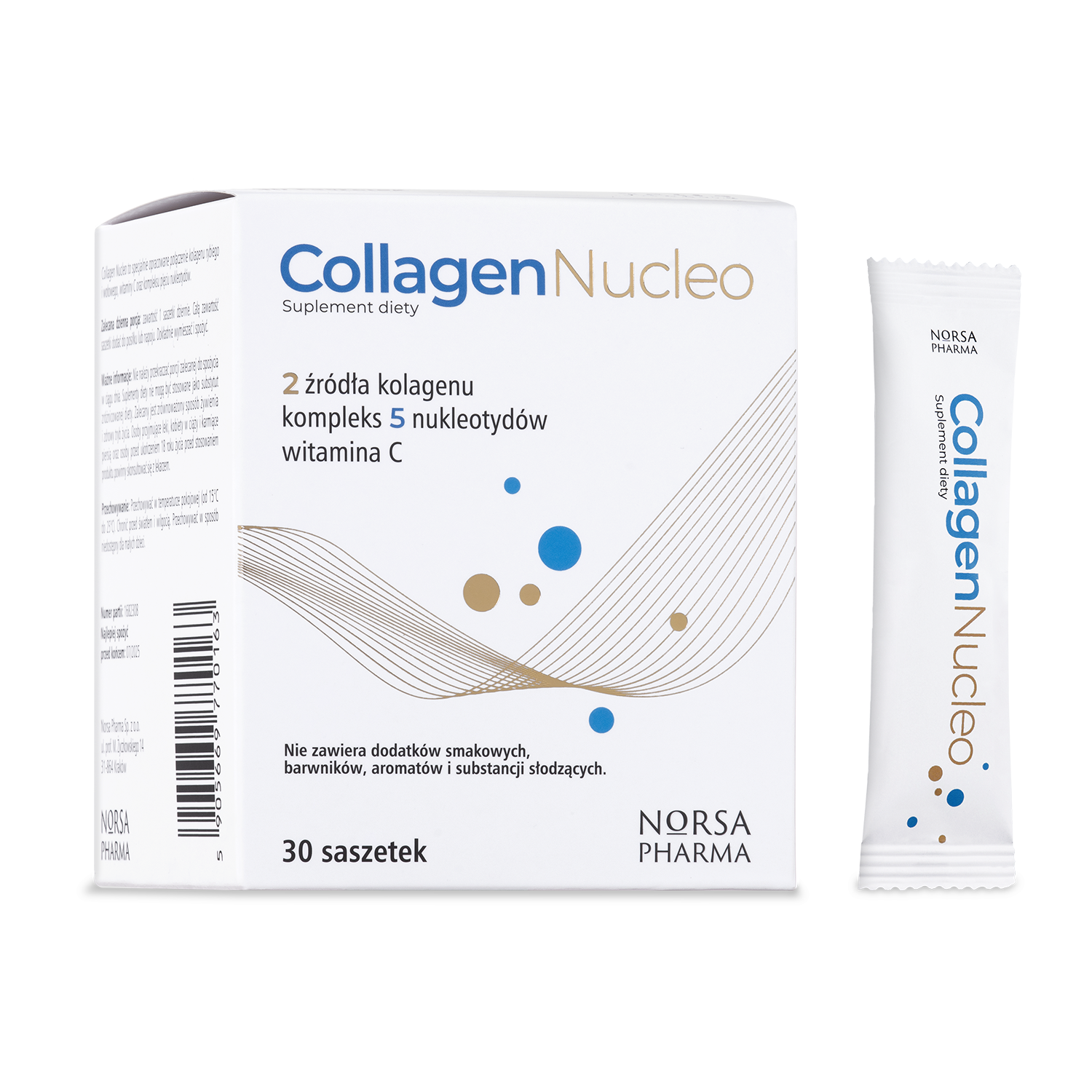 Nutripolis Collagen Nucleo box with 30 sachets of bovine and marine collagen powder